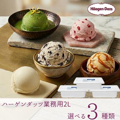 ハーゲンダッツ業務用2L 3個入り 6種類から3種類選べる バニラ グリーンティー ストロベリー ミルクチョコレート クッキー&クリーム キャラメル　大容量