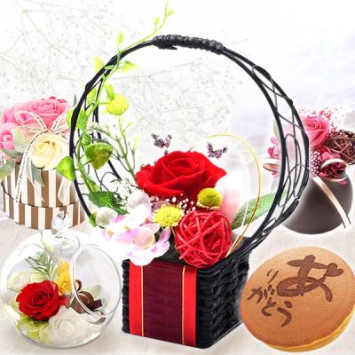 誕生日 プレゼント お祝い 女性 花 スイーツ ギフト おしゃれ お菓子 プリザーブドフラワー バラ 花とスイーツ 花とお菓子 50代 60代 70代 80代