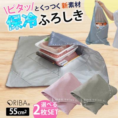 セット限定特典付 ORIBA 保冷ふろしき 選べる2枚セット メール便無料 大判 55cm 冷たさキープ まとめ買い 食材保冷 キャンプ 弁当 買い物 洗濯機OK