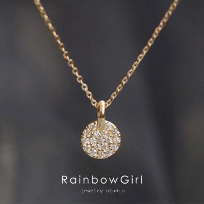 ネックレス レディース 一粒 コイン プレート シンプル 重ね付け 小ぶり シルバー925 14kゴールド 彼女 妻 嫁 母 女性 誕生日 ホワイトデーお返し 人気