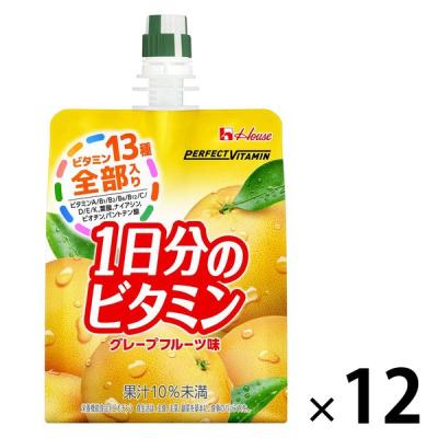 パーフェクトビタミン 1日分のビタミン グレープフルーツ味 1セット（1個（180g）×12）ゼリー飲料　ハウスウェルネスフーズ
