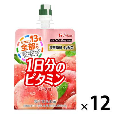 パーフェクトビタミン 1日分のビタミン ピーチ味 食物繊維入り 1セット（1個（180g）×12） ハウス　ゼリー飲料