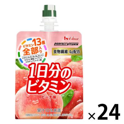 パーフェクトビタミン 1日分のビタミン ピーチ味 食物繊維入り 1セット（1個（180g）×24） ハウス　ゼリー飲料