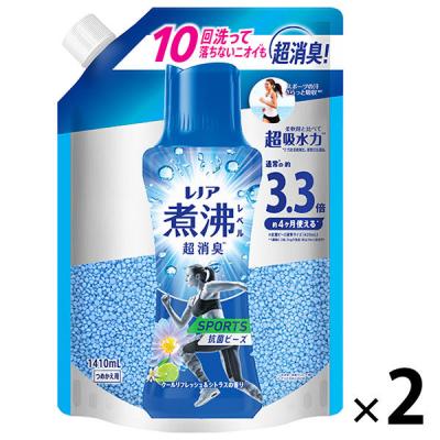 レノア 超消臭 煮沸レベル 抗菌ビーズ スポーツ クールリフレッシュ＆シトラス 詰め替え 超特大 1410mL 1セット（1個×2）P＆G