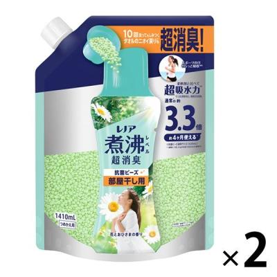 レノア 超消臭 煮沸レベル消臭 抗菌ビーズ 部屋干し 花とおひさまの香り 詰め替え 超特大 1410mL 1セット（1個×2） 抗菌 P＆G