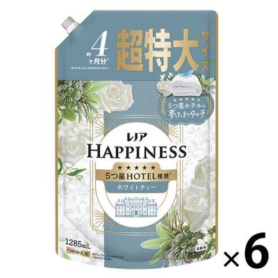 （セール）レノアハピネス 夢ふわタッチ ホワイトティーの香り 詰め替え 超特大 1285mL 1セット（1個×6） 柔軟剤 P＆G