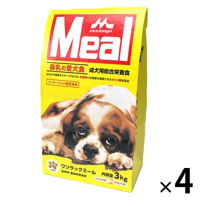 ワンラックミール ドッグフード ドライ 成犬用 総合栄養食 国産 3kg（500g×6袋）4袋 森乳サンワールド 犬 EC限定