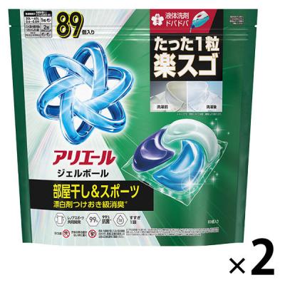 （セール）アリエール ジェルボール プロ 部屋干し＆スポーツ 部屋干しでもさわやかな香り 詰め替え テラジャンボ 1セット（89粒入×2個） P＆G