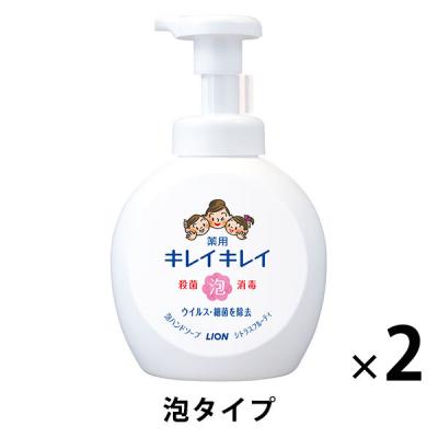 【500ml大型ボトル】キレイキレイ 薬用 ハンドソープ 泡 シトラスフルーティ 本体500ml 1セット（2個） 殺菌 保湿 ライオン【泡タイプ】
