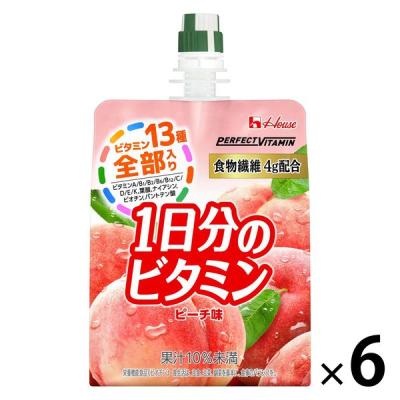 パーフェクトビタミン 1日分のビタミン ピーチ味 食物繊維入り 1セット（1個（180g）×6） ハウス　ゼリー飲料