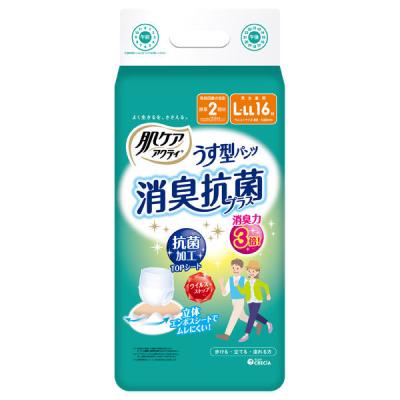 大人用紙おむつ 肌ケア アクティ うす型パンツ 消臭抗菌プラス L-LL 1パック（16枚） 日本製紙クレシア