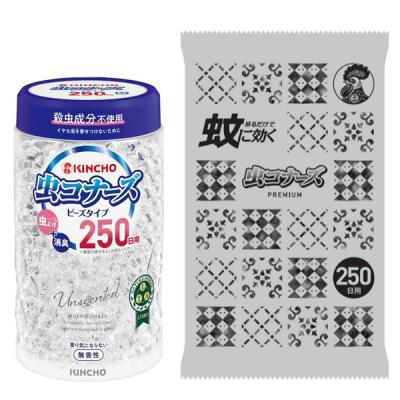 虫コナーズ プレミアム 吊るすタイプ 250日 無臭 1個 ＋ 虫コナーズ 虫除け 消臭 ビーズ 室内 置き型 250日 無香性 1個 セット 金鳥
