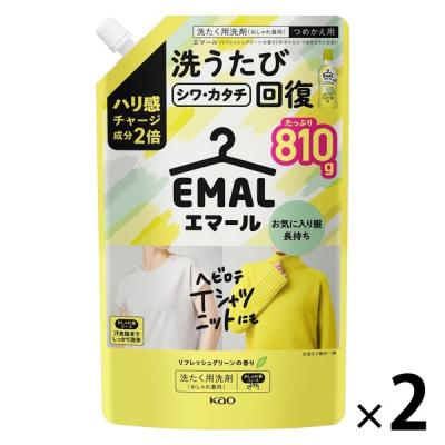 エマール リフレッシュグリーンの香り 詰め替え 810g 1セット（1個×2） 衣料用洗剤 花王