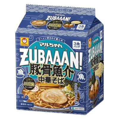 東洋水産 マルちゃんZUBAAAN！（ズバーン） 豚骨魚介中華そば 1袋（3食入）