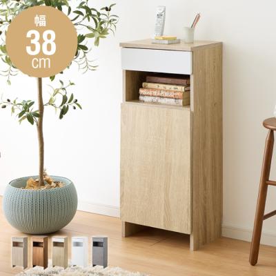 ルーター収納ボックス 電話台 Wi-Fi ラック 幅38 ケーブルボックス プリンター台 FAX台 木製 キャビネット サイドテーブル ナイトテーブル リビング