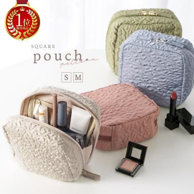 【クーポンで更にお得】化粧ポーチ 2サイズ 13色 仕切り付き 縦型 マチあり くすみカラー コスメポーチ  大容量 マチあり 広い 使いやすい 多機能