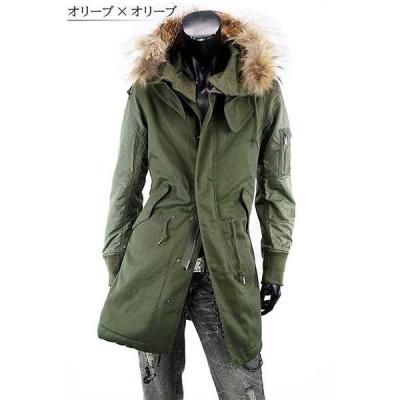 モッズコート ミリタリーコート メンズ 中綿入り リアルファー 防寒