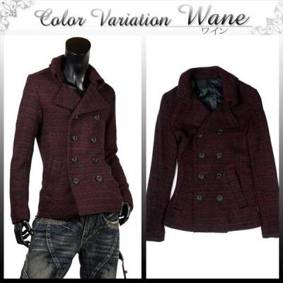 ピーコート ジャケット メンズ お兄系 アウター ニット : SaganStyle