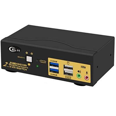 Displayport DP 1.4 USB 3.0デュアルモニター KVMスイッチ2ポート Displayport DP 1.4 USB 3.0デュアルモニター KVMスイッチ2ポート