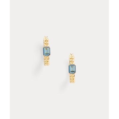LAUREN RALPH LAUREN / ローレン ラルフ ローレン ゴールドプレーテッド ストーン リンク フープ イヤリング