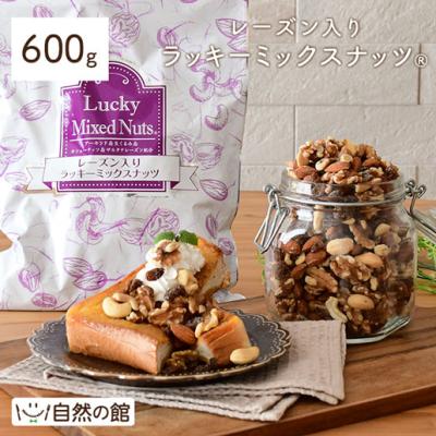 おつまみ レーズン入りミックスナッツ 600g 送料無料 無塩 ロカボ トレイルミックス 非常食 訳あり  爆買