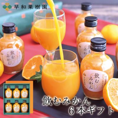 2026 ジュース ギフト 無添加  有田 みかん 果汁 100% ストレート 内祝 御祝 飲むみかん6本ギフトR 和歌山 早和果樹園 プレゼント