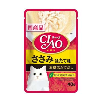 いなばペットフード チャオ/CIAO パウチ ささみ ほたて味 40g 猫缶 ...