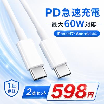 タイプc ケーブル usb-c type-c ケーブル cタイプ 充電ケーブル 60W 100W タイプc type-c to type-c 急速充電器 iPhone17 iPhone15 android 2m 1m