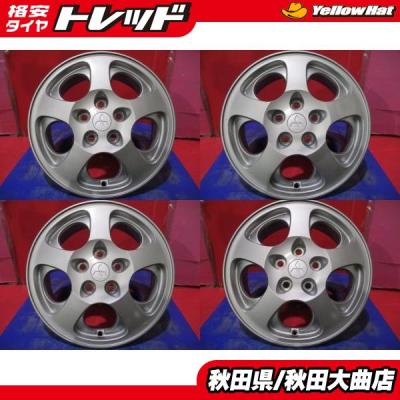 限定1台 パジェロイオ 中古ホイール4本セット 三菱 パジェロイオ純正 16 6.0 +46 5H114.3 ホイール単品 ホイールのみ 夏用 冬用