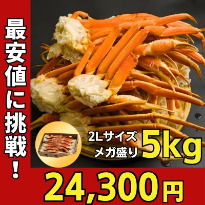 かに カニ 蟹 ずわいがに ボイル 脚　 Lサイズ 2Lサイズ 山盛 5kg 16-24肩/5-7人前 ギフト お歳暮 贈りもの