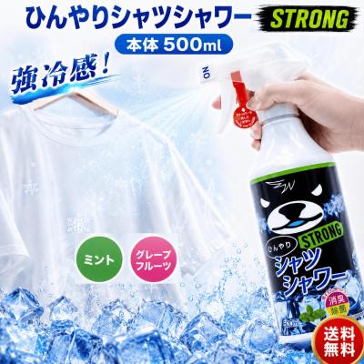 ひんやりシャツシャワー ストロング シャツ 冷却スプレー ミントの香り 本体 500ml 衣類用 熱中症 汗 涼感 消臭スプレー 消臭対策