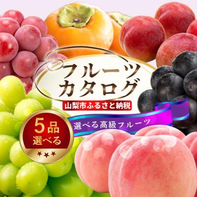 ふるさと納税 山梨市 後からゆっくり選べる!フルーツカタログ5品選べる『プレミアムギフトカタログ』桃 シャインマスカット