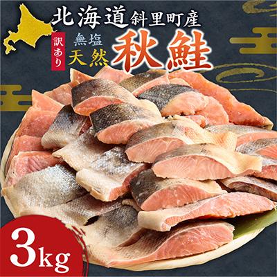ふるさと納税 斜里町 【訳あり】北海道斜里町産　無塩天然秋鮭切身 3kg【あっさり白鮭】