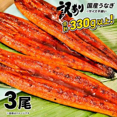 ふるさと納税 境町 2026年9月発送【訳あり】 国産 うなぎ 蒲焼 3尾 330g以上 サイズ不揃い 鰻
