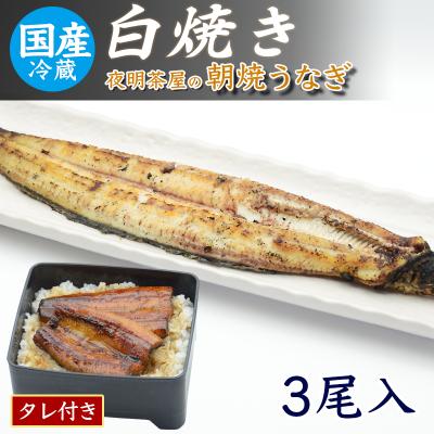 うなぎ 白焼き 3尾入 国産 ウナギ 鰻 お取り寄せグルメ ギフト 柳川 朝焼き直送 冷蔵便 化粧箱 タレ入り レシピ付き 特産品 名物商品