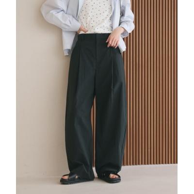 ワイドパンツ パンツ タックカーブパンツ ウォッシャブル 接触冷感 レディース