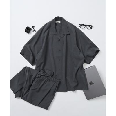シャツ 半袖 限定展開 リラックスフィット リネンタッチ セットアップ オープンカラーシャツ ワイドスラックス メンズ