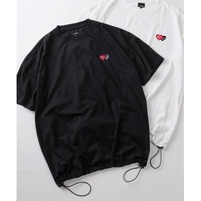 tシャツ 半袖 「85」別注 ワンポイント ハートロゴ刺繍 フロッキーワッペン クルーネックTシャツ/ドローコード/ユニセックス/レディース/メンズ/新柄追加…