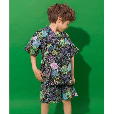 甚平 浴衣 「26年夏/すっぽり着られる」総柄BOYS甚平 キッズ 子供 男の子