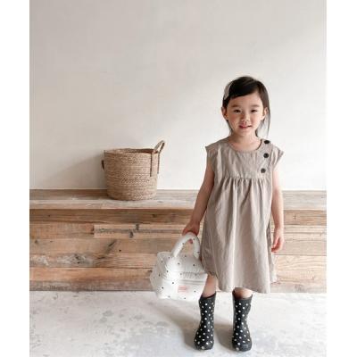 ワンピース aimoha-KIDS- 子供服　コットン無地ワンピース キッズ 子供服 女の子