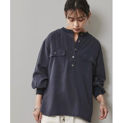 ブラウス シャツ 夏 衿リブブラウス 「大きいサイズ有」シックスタイル レディース