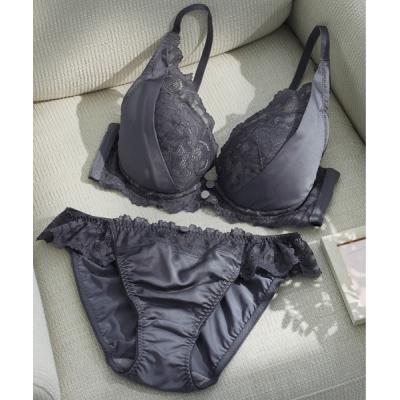 ブラジャー ショーツセット 「バレンタインデザイン登場！」「全9デザインから選べる！」ぷるるん谷間のノンワイヤーブラ＆ショーツ「上下セット/AA-Gカ