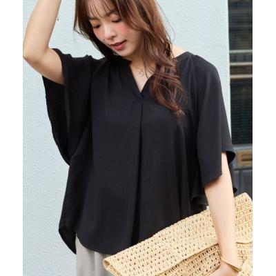 ブラウス シャツ 「再入荷」「接触冷感」さらさらＥＡＳＹフレアスリーブブラウス レディース