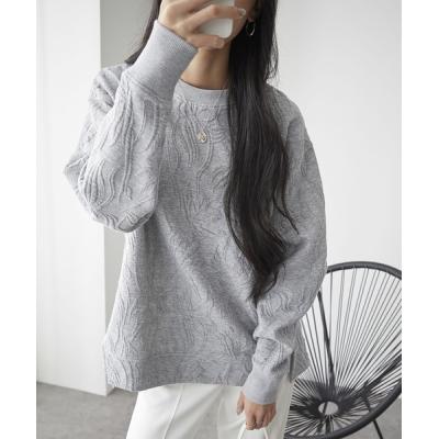 トレーナー スウェット 花柄ジャカードスウェット レディース