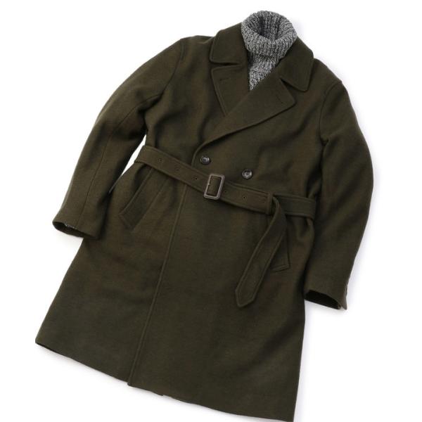 メンズビギ/圧縮ウールジャージ素材ダブルロングコート MEN'S BIGI（メンズビギ） 圧縮ウールジャージ素材ダブルロングコート