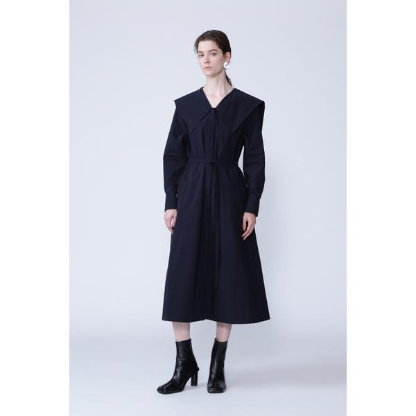 デプレ　コットンストレッチブロード ラペルカラーワンピース　ブラック 楽天市場】【SALE／40%OFF】コットンストレッチブロード ラペル
