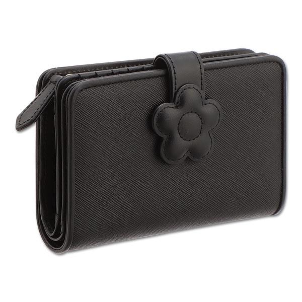 マリークワント　デイジーパッチスナップ2 Lウォレット　レザー MARY QUANT（マリークヮント） デイジーパッチスナップ2 Lウォレット