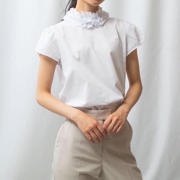 【新品タグ付き】ナラカミーチェ　ダブルフリルネックブラウス　M NARACAMICIE ブラウス シャツ ダブルフリルネックチューリップ