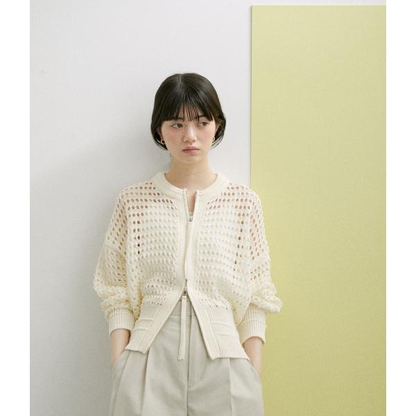 ADAM ET ROPE'（アダムエロペ） 【WEB限定】メッシュニットブルゾン