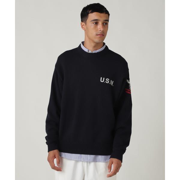 AVIREX（アヴィレックス） NAVAL CREWNECK KNIT ／ ネイバル クルー 